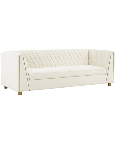 Tov Furniture Wafa Cream Velvet Sofa By Inspire Me Home Decor In White