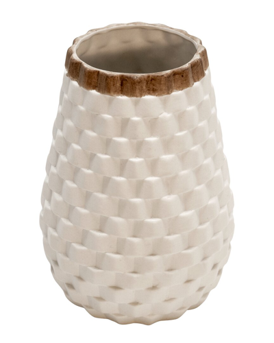 Sagebrook Home 9in Textured Vase In White