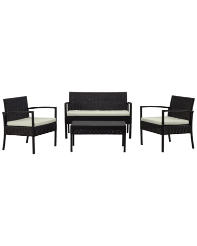 MANHATTAN COMFORT MANHATTAN COMFORT NOLI PATIO 4-PERSON CONVERSATION SET WITH COFFEE TABLE