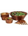 Woodard & Charles 7pc Salad Serving Set In Brown