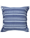 Lr Home Alton Dash Striped Indoor/outdoor Throw Pillow With Fringe In Navy