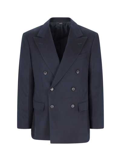 Loro Piana Double-breasted Blazer In Blue