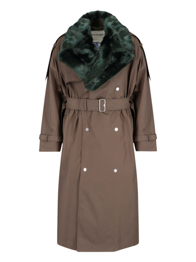 Burberry Double-breasted Trench Coat "kennington" In Brown