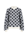 Marni Polka-dot Mohair Blend Sweater In Black  