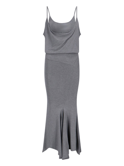 Attico Asymmetrical Dress In Grey