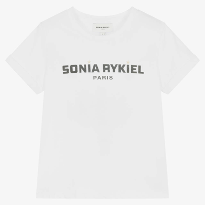 Sonia Rykiel Paris Kids' Girls White Cotton T-shirt