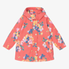 JOULES GIRLS RED FLORAL HOODED COAT
