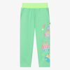 Billieblush Green Trousers For Girl With Logo In Green
