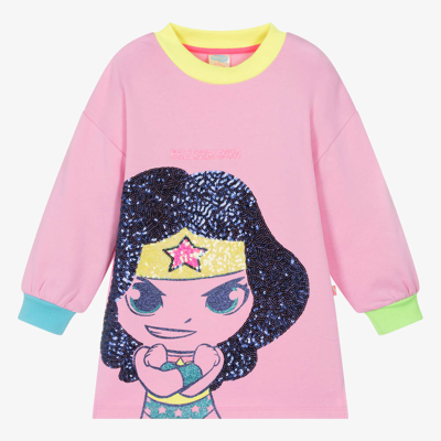 Billieblush Kids' Girls Pink Cotton Dc Sweatshirt Dress