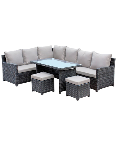Pelican Reef Ultra 5pc Sectional Dining Set With Cushions In Gray