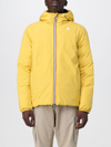 K-way Logo-patch Hooded Padded Jacket In Yellow