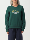Apc Madame Logo-print Cotton Sweatshirt In Green