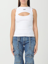 Off-white Logo And Cut-out Cotton Tank Top In White