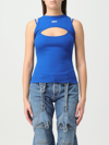 Off-white Off Stamp Rib Round Rowin Top White Blac In Blue