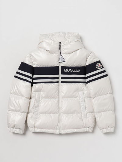 Moncler Mixed Media Hooded Jacket In White