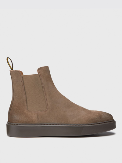 Doucal's Suede Chelsea Ankle Boots In Visone Espresso+f.do Tabacco