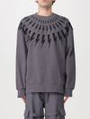 Neil Barrett Thunderbolt-print Cotton Sweatshirt In Grey