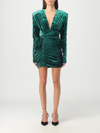 Alexandre Vauthier Velvet Dress In Green