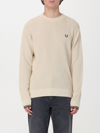 Fred Perry Classic Crew Neck Jersey In Ivory