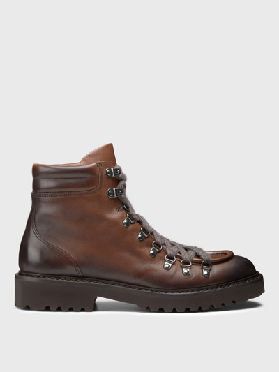 Doucal's Leather Tronchetto Walking Boots In Brown