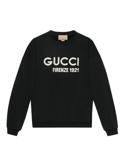 Gucci Embroidered Sweatshirt In Black