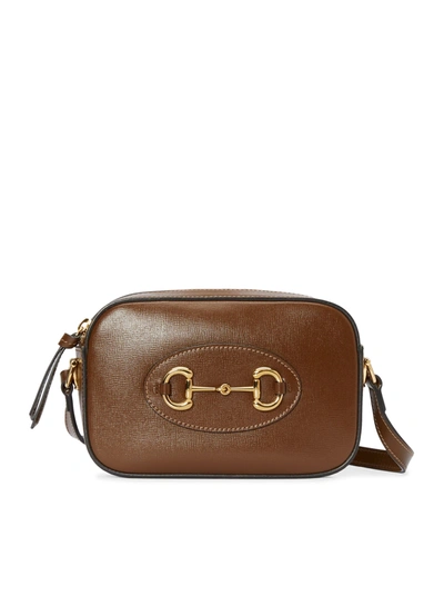 Gucci Horsebit Shoulder Bag In Brown