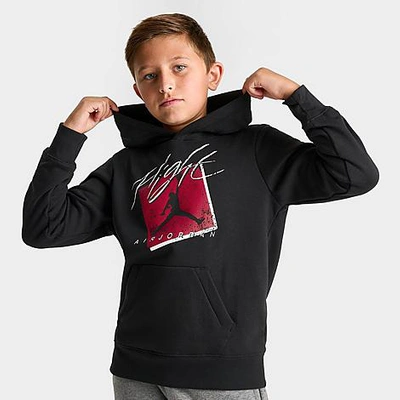 Nike Jordan Kids' Jordan Flight Spray Pullover Hoodie In Black 