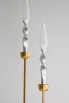 The Parmatile Shop Metallic Taper Candle Set In Silver And White