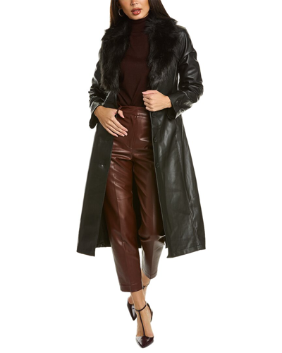 French Connection Etta Long Coat In Black