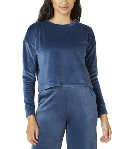 Beyond Yoga Brushed Up Pullover In Blue