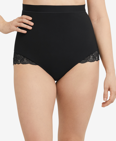 Maidenform Eco Lace Firm Control Mid-brief In Black