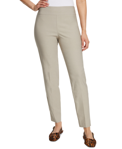Gloria Vanderbilt Womens Tummy Control Pull On Slim Trousers In Regular Short Long In Gray