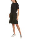 Moncler Drawstring Waist Cotton Jersey Dress In Black