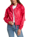 Moncler Hooded Jacket With Elastic Cuffs And Drawstring Hem In Pink