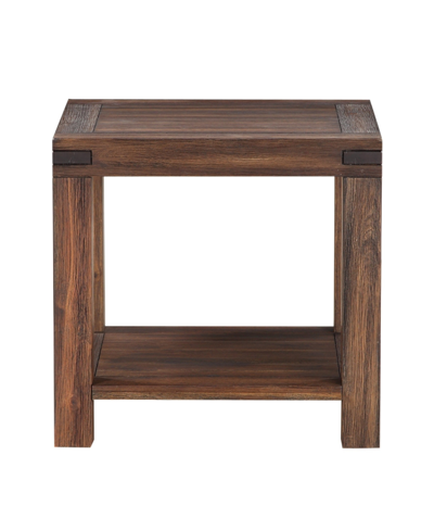 Furniture Meadow 24" Wood Side Table In Brick Brown