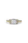 Lagos Rittenhouse Two-tone Pave Diamond Ring In Silver