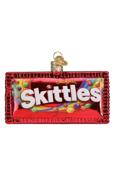 Old World Christmas Skittles Glass Ornament In Red/ White/ Multi