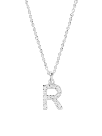 Brook & York Women's Blaire Sterling Silver & 0.3-1.1 Tcw Lab-grown Diamond Initial Pendant Necklace In Initial R