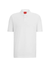 Hugo Stacked-logo-embossed Polo Shirt In Cotton Piqu In White
