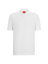 Hugo Boss Stacked-logo-embossed Polo Shirt In Cotton Piqu In White