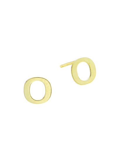 Saks Fifth Avenue Women's 14k Yellow Gold Initial Stud Earrings In Initial O