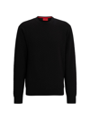 Hugo Relaxed-fit Sweater In Cotton With Knitted Structure In Black