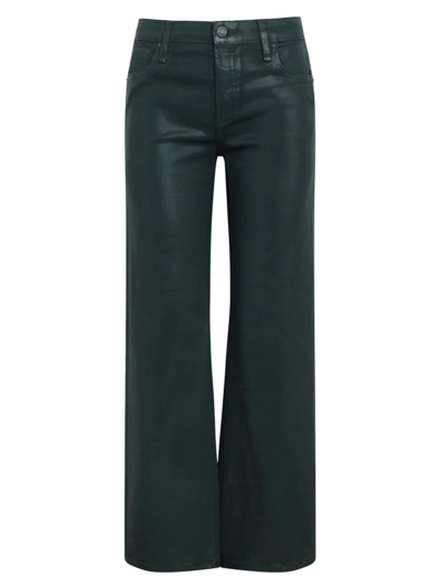 Hudson Rosie High Rise Wide Leg Ankle Jeans In Coated Scarab