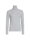 Ag Long Sleeve Ribbed Turtleneck In Heather Grey