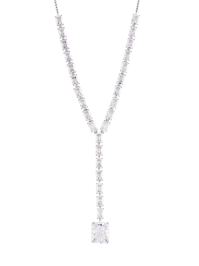 Adriana Orsini Women's Naomi Rhodium-plated & Cubic Zirconia Y Necklace In Silver