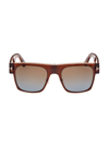 Tom Ford Men's Edwin Acetate And Metal Square Sunglasses In Shiny Rose Gold Brown