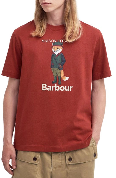 Barbour X Mk Beaufort Fox Cotton Graphic T-shirt In Burnt Henna