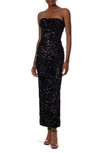 Helsi Leslie Sequin Strapless Gown In Black