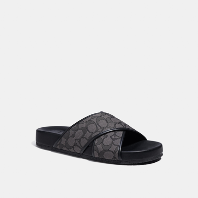 Coach Outlet Crossover Sandal In Grey
