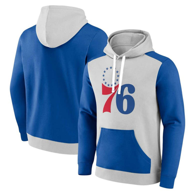Fanatics Men's  Royal, Silver Philadelphia 76ers Big And Tall Primary Arctic Pullover Hoodie In Royal,silver